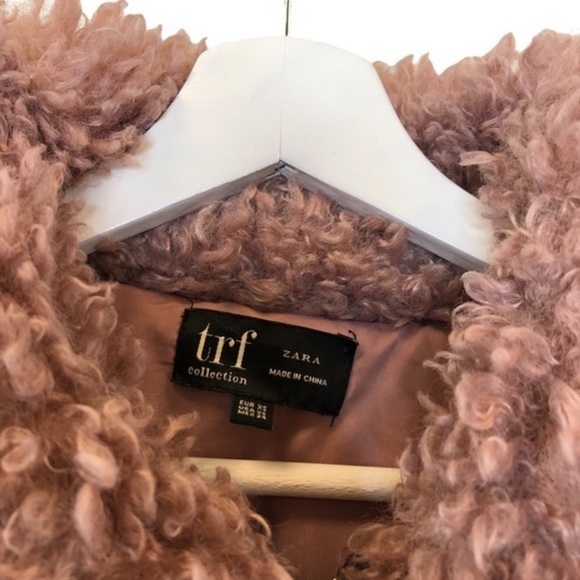 Zara Pink Teddy Coat - Picture 6 of 11